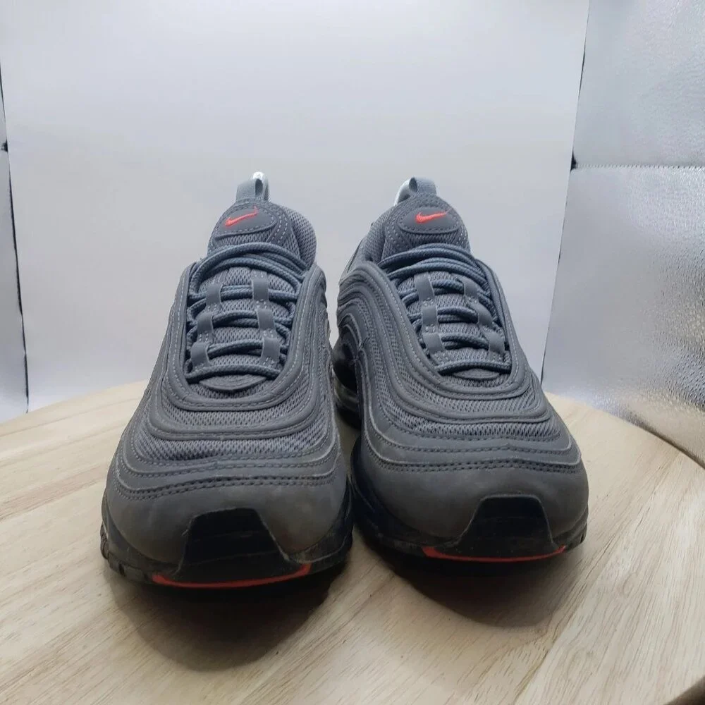 NIKE AIR MAX 97 BG COOL‎ GREY CRIMSON ORANGE BLACK SILVER BULLET 90 95 7.5 women - Picture 2 of 7